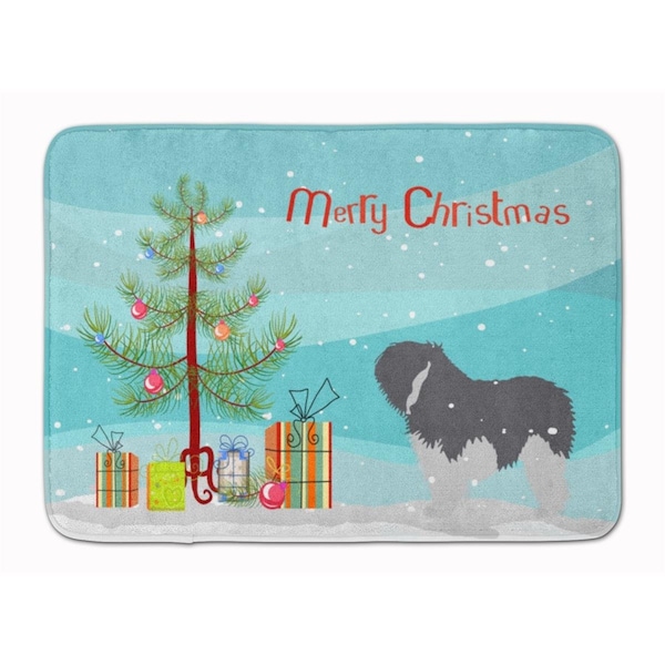 Carolines Treasures Polish Lowland Sheepdog Dog Christmas Machine Washable Memory Foam Mat BB2950RUG - main